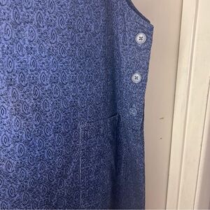 Vintage TY Wear Blue Fine Corduroy Jumper Dress | Size 12P Sleeveless Pinafore